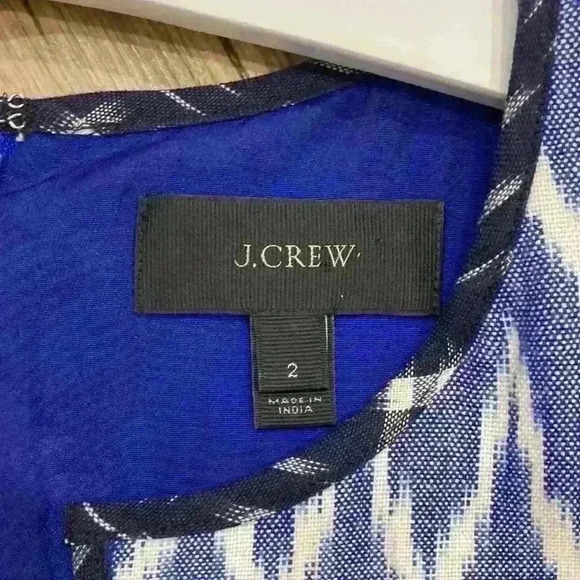 🔥SALE🔥 J.Crew Cotton Chevron Pattern Dress, Size 2 - Picture 3 of 7